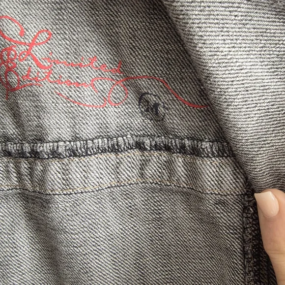 Vintage Y2K GAP 1969 Gray Washed Denim Crop Jacket M - Picture 2 of 7